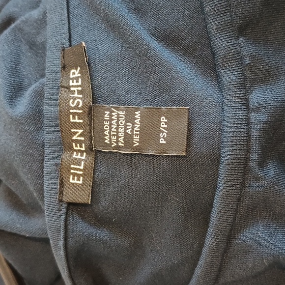 Eileen Fisher Blue Sheath Dress Long Sleeve Crew Neck Slim Fit Dress - Picture 6 of 8